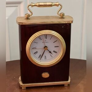 VINTAGE MONTREUX CARRIAGE ALARM MANTEL CLOCK